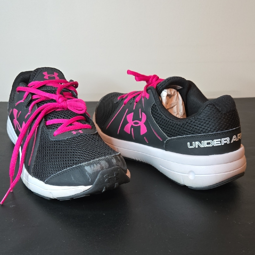 Under Armour Black Sneakers with Pink Highlights